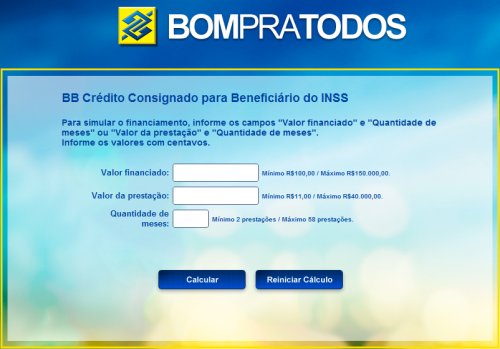Simulador BB Bompratodos Crédito Consignado