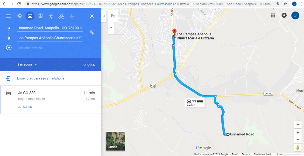 Area 4 distancia da Los Pampas