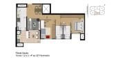 residencial-planta-do-apto-tipo-opcao-2-dorms-1-suite-com-cozinha-integrada-77-m2-privativos-do-4o-ao-32o-andar