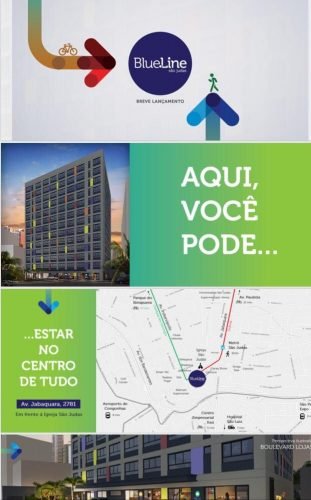 Blue line 25 m² Estúdio em frente a igreja São Judas