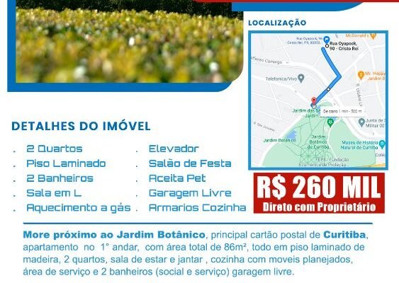 Oyapock 500mt Jardim Botânico Curitiba