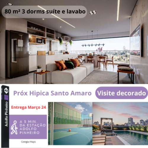 80 m² 3 dor suíte e lavabo